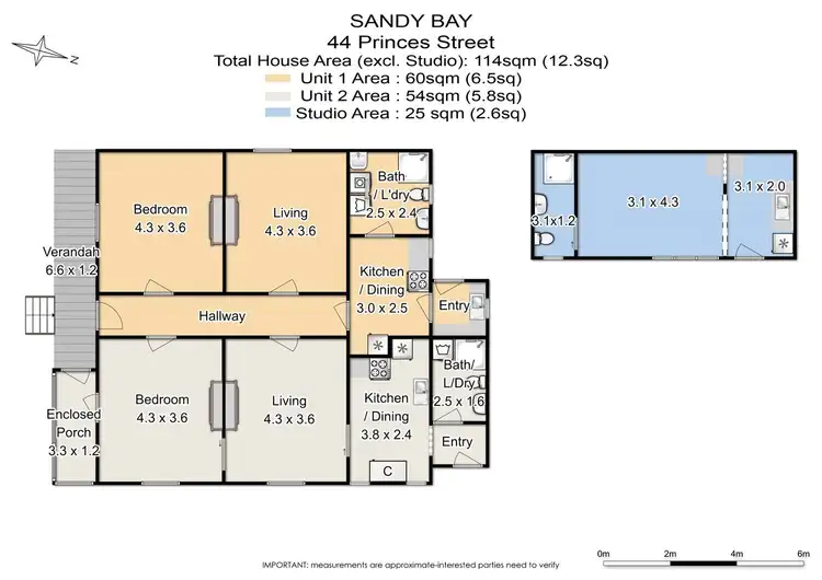 Floorplan of Homely house listing, 44 Princes Street, Sandy Bay TAS 7005