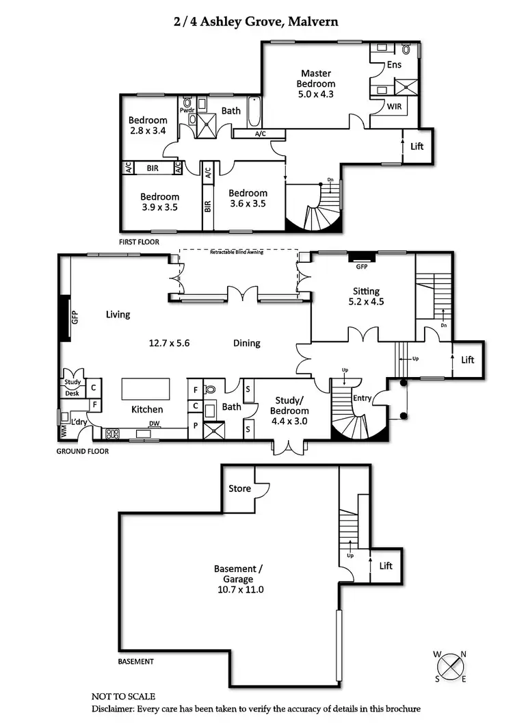 Floorplan of Homely townhouse listing, 2/4 Ashley Grove, Malvern VIC 3144