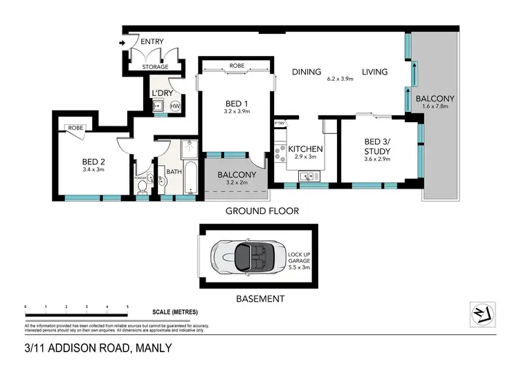 Floorplan of Homely apartment listing, 3/11 Addison Road, Manly NSW 2095