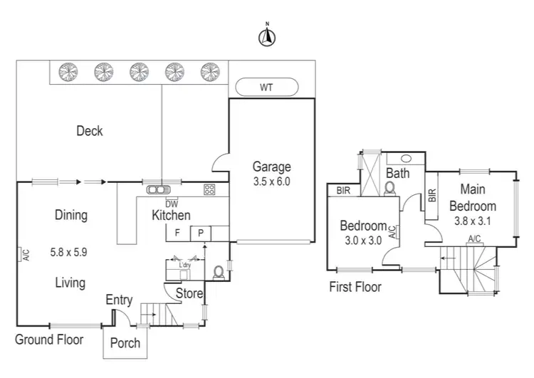 Floorplan of Homely townhouse listing, 2/9 Marks Avenue, Heidelberg Heights VIC 3081