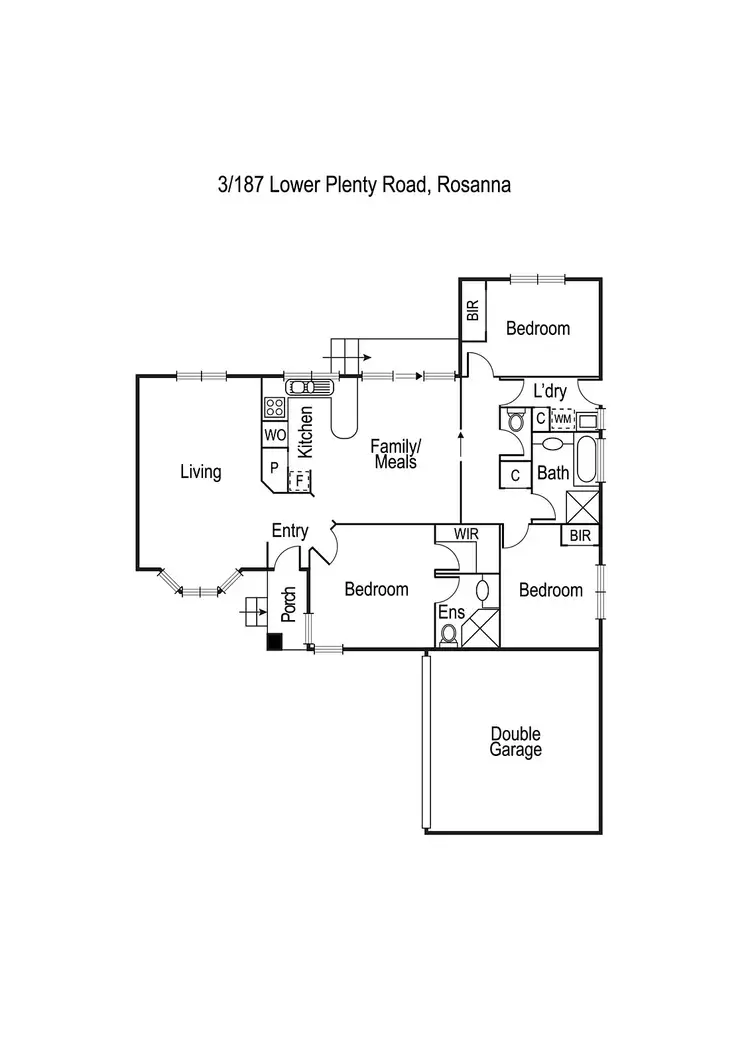 Floorplan of Homely unit listing, 3/187 Lower Plenty Road, Rosanna VIC 3084