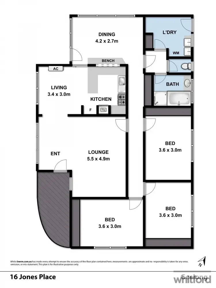 Floorplan of Homely house listing, 16 Jones Place, Geelong VIC 3220