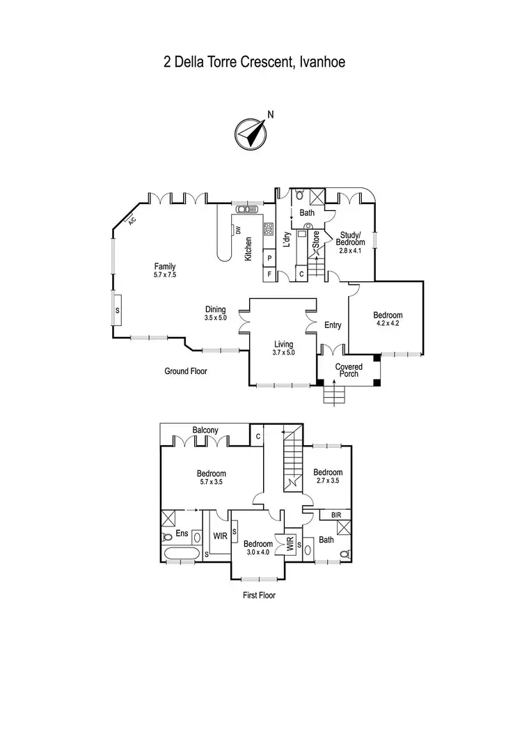 Floorplan of Homely house listing, 2 Della Torre Crescent, Ivanhoe VIC 3079