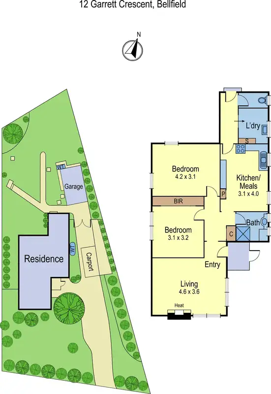 Floorplan of Homely house listing, 12 Garrett Crescent, Bellfield VIC 3081