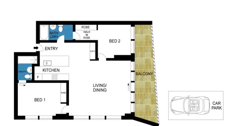 Floorplan of Homely apartment listing, 2305/620 Collins Street, Melbourne VIC 3000