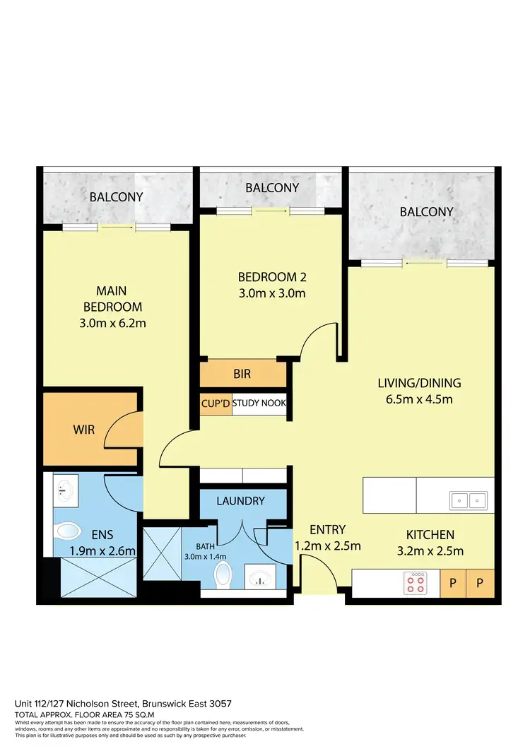 Floorplan of Homely apartment listing, 112/127 Nicholson Street, Brunswick East VIC 3057
