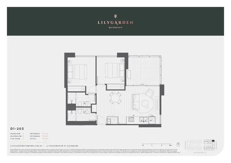 Floorplan of Homely apartment listing, 203/70 Burnley Street, Richmond VIC 3121