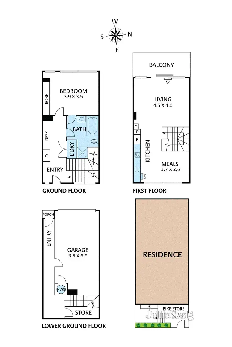 Floorplan of Homely townhouse listing, 77 Melrose Street, North Melbourne VIC 3051