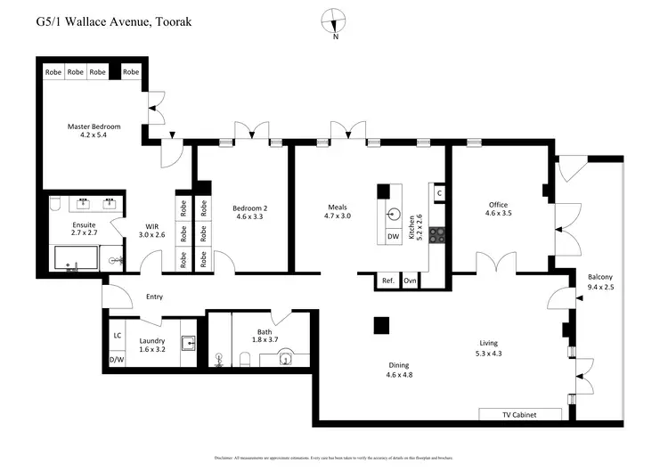 Floorplan of Homely apartment listing, G05/1 Wallace Avenue, Toorak VIC 3142
