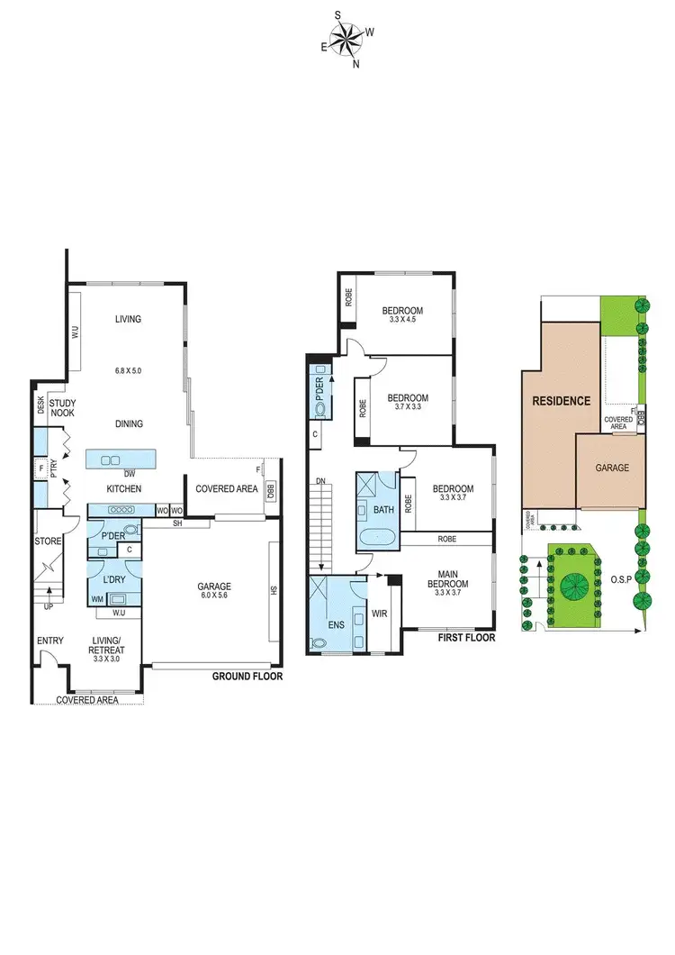Floorplan of Homely townhouse listing, 9A Walsh Street, Ormond VIC 3204