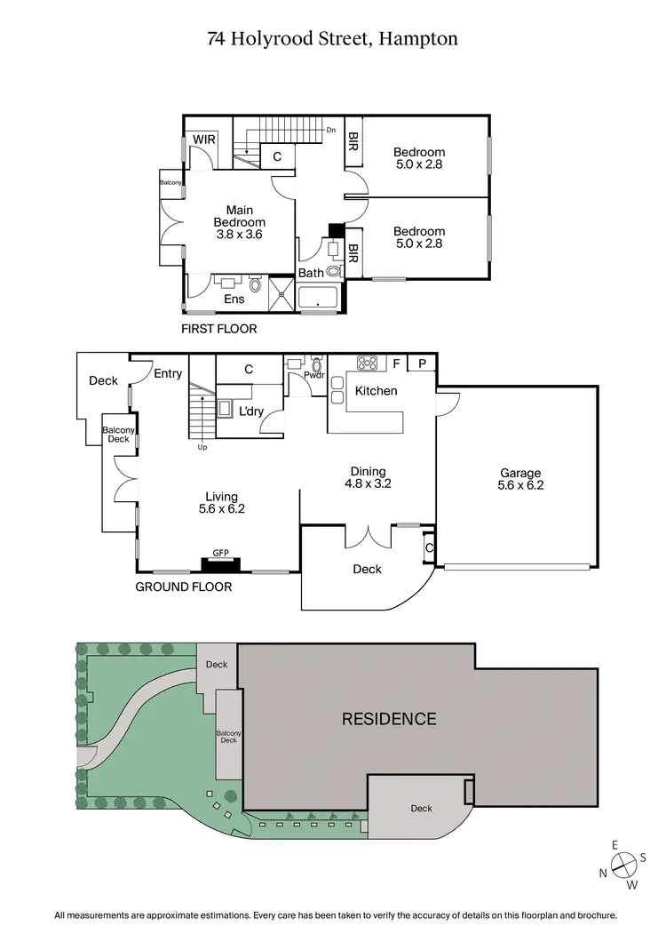 Floorplan of Homely townhouse listing, 74 Holyrood Street, Hampton VIC 3188