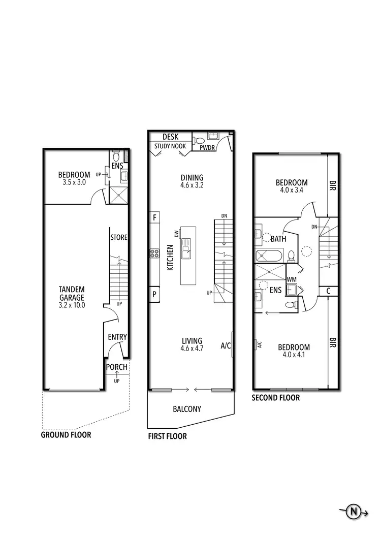 Floorplan of Homely townhouse listing, 5/88 Queens Parade, Fitzroy North VIC 3068