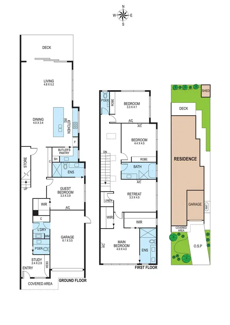 Floorplan of Homely townhouse listing, 3B The Crossover, Carnegie VIC 3163