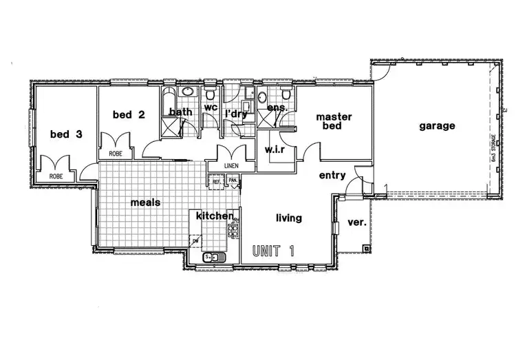 Floorplan of Homely townhouse listing, 1/234A Humffray Street, Brown Hill VIC 3350