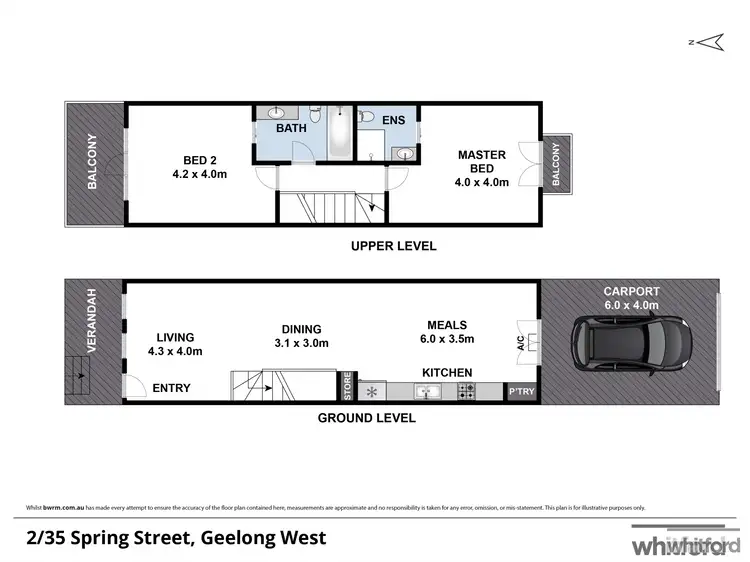 Floorplan of Homely townhouse listing, 2/35 Spring Street, Geelong West VIC 3218