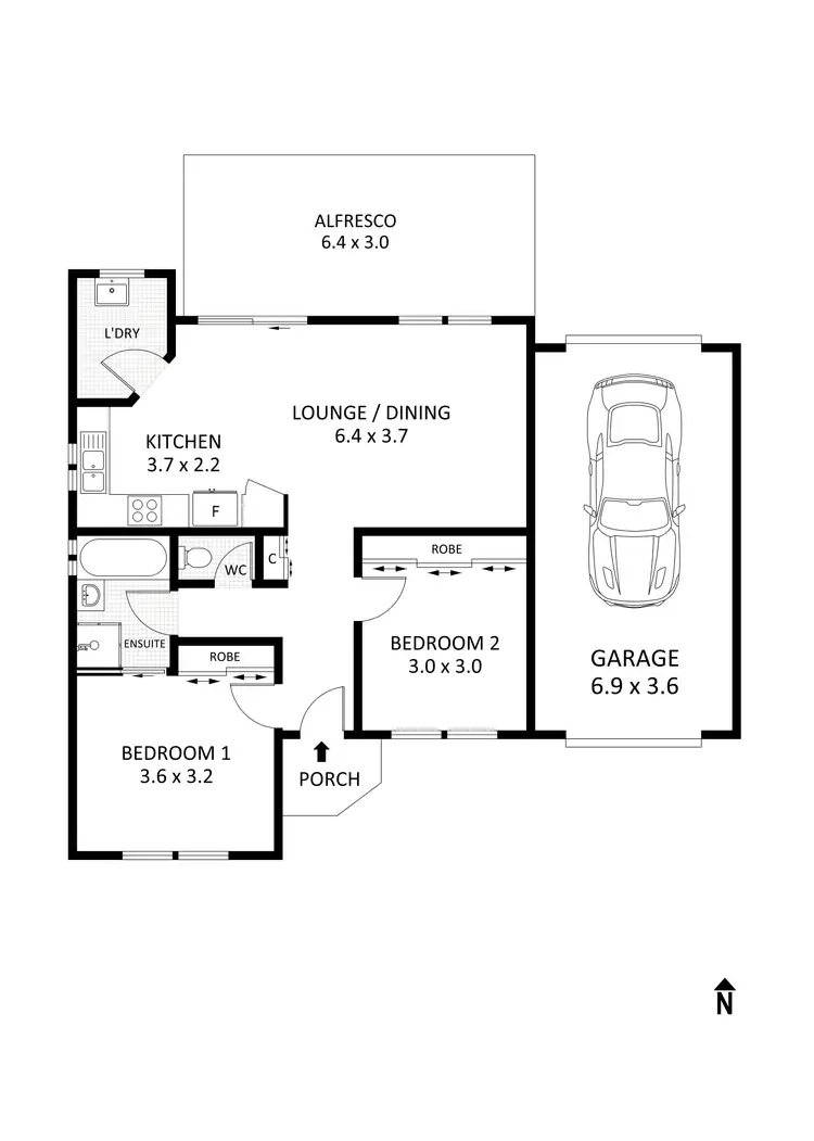 Floorplan of Homely unit listing, 3/55 Dudley Street, Wallan VIC 3756