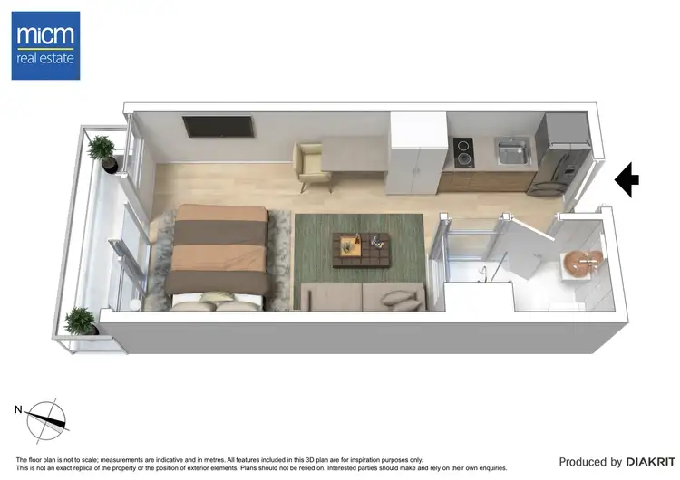 Floorplan of Homely studio listing, 504/181 ABeckett Street, Melbourne VIC 3000