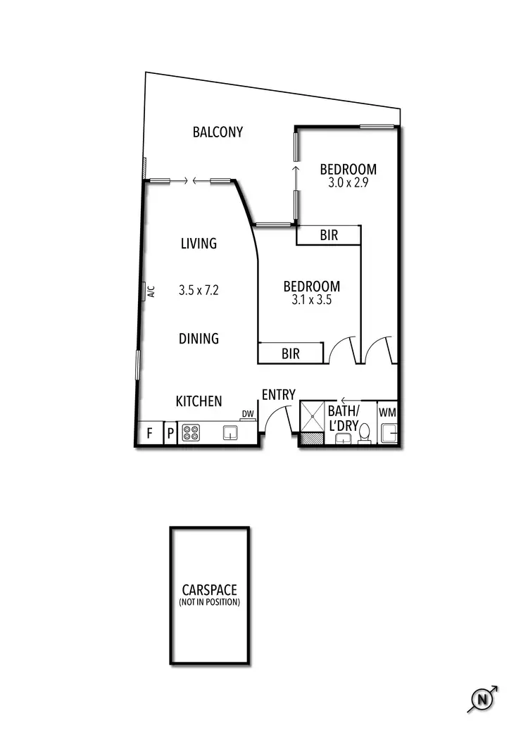 Floorplan of Homely apartment listing, B403/175-185 Rose Street, Fitzroy VIC 3065
