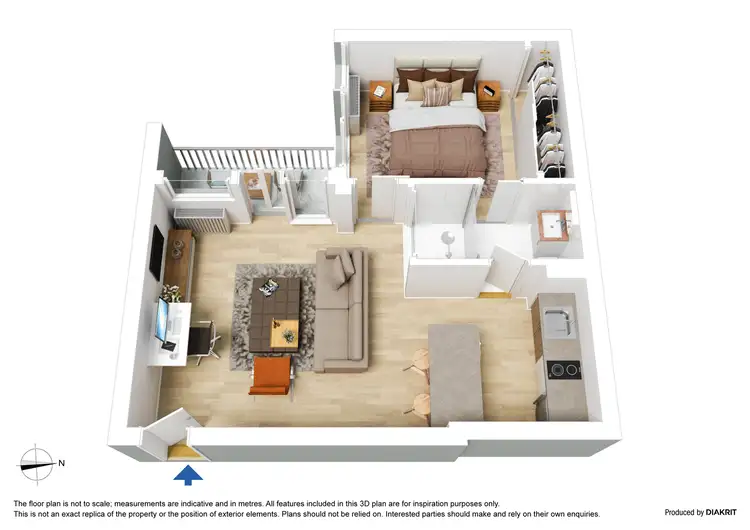 Floorplan of Homely apartment listing, 1512/181 ABeckett Street, Melbourne VIC 3000