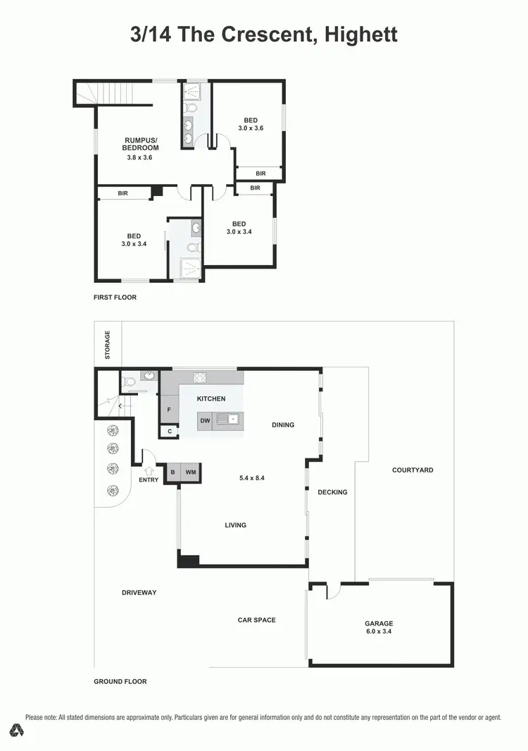 Floorplan of Homely townhouse listing, 3/14 The Crescent, Highett VIC 3190