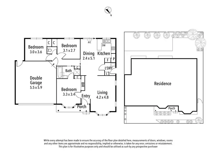 Floorplan of Homely unit listing, 1 & 3/27 Beetham Parade, Rosanna VIC 3084