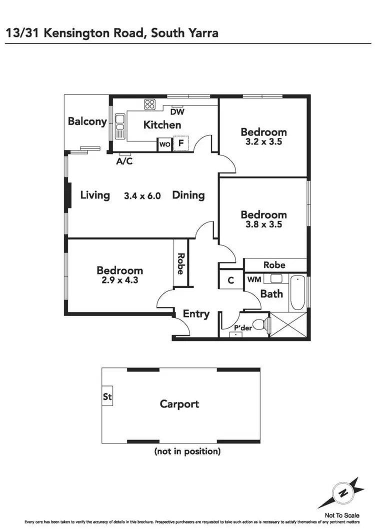 Floorplan of Homely apartment listing, 13/31 Kensington Road, South Yarra VIC 3141