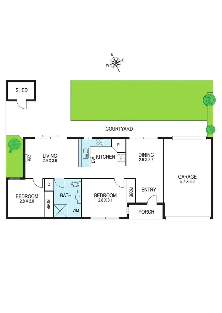 Floorplan of Homely unit listing, 2/13 Rae Street, Bentleigh East VIC 3165
