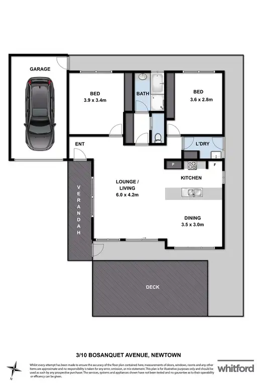 Floorplan of Homely townhouse listing, 3/10 Bosanquet Avenue, Newtown VIC 3220