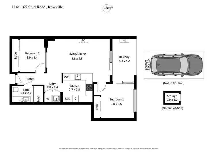 Floorplan of Homely apartment listing, 114/1165 Stud Road, Rowville VIC 3178