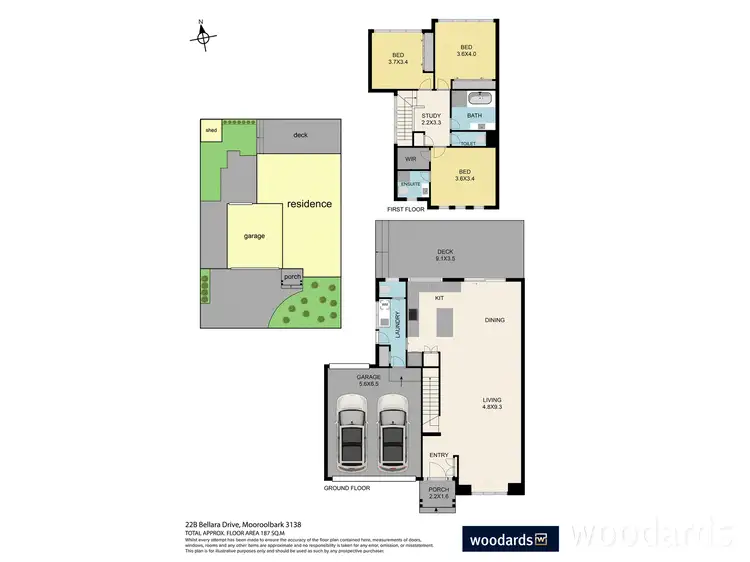Floorplan of Homely townhouse listing, 22B Bellara Drive, Mooroolbark VIC 3138