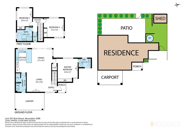 Floorplan of Homely townhouse listing, 2/57 Bulli Street, Moorabbin VIC 3189