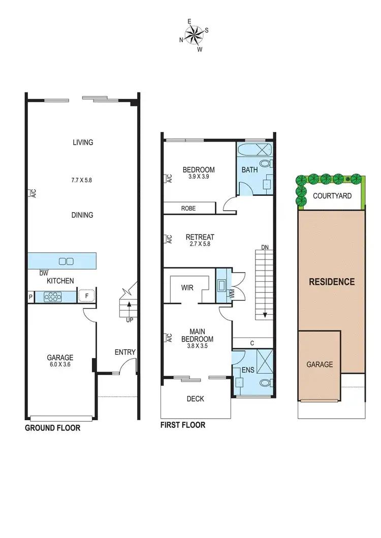 Floorplan of Homely townhouse listing, 8 Silverbanks Grove, Mentone VIC 3194