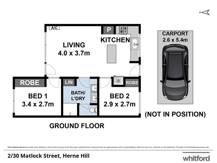 Floorplan of Homely unit listing, 2/30 Matlock Street, Herne Hill VIC 3218