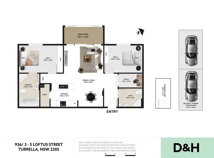 Floorplan of Homely apartment listing, 936/3-5 Loftus Street, Turrella NSW 2205