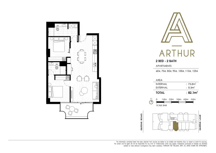 Floorplan of Homely apartment listing, 1004/14 Queens Road, Melbourne VIC 3004