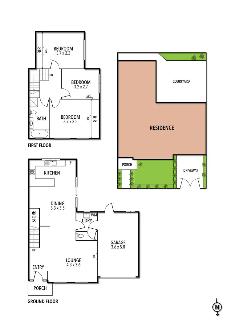 Floorplan of Homely townhouse listing, 28 Holberg Street, Moonee Ponds VIC 3039
