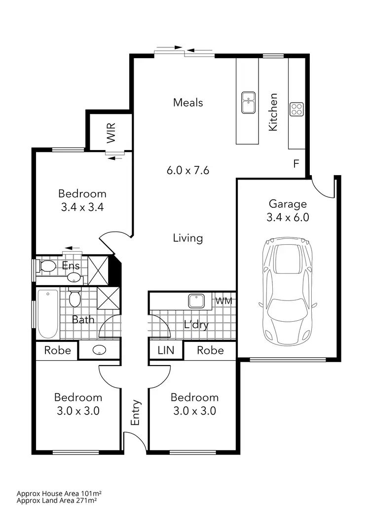 Floorplan of Homely house listing, 1/1334 Gregory Street, Lake Wendouree VIC 3350