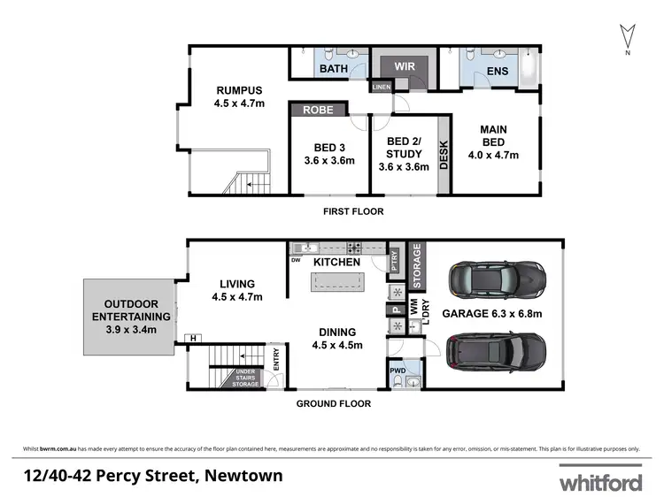 Floorplan of Homely townhouse listing, 12/40-42 Percy Street, Newtown VIC 3220