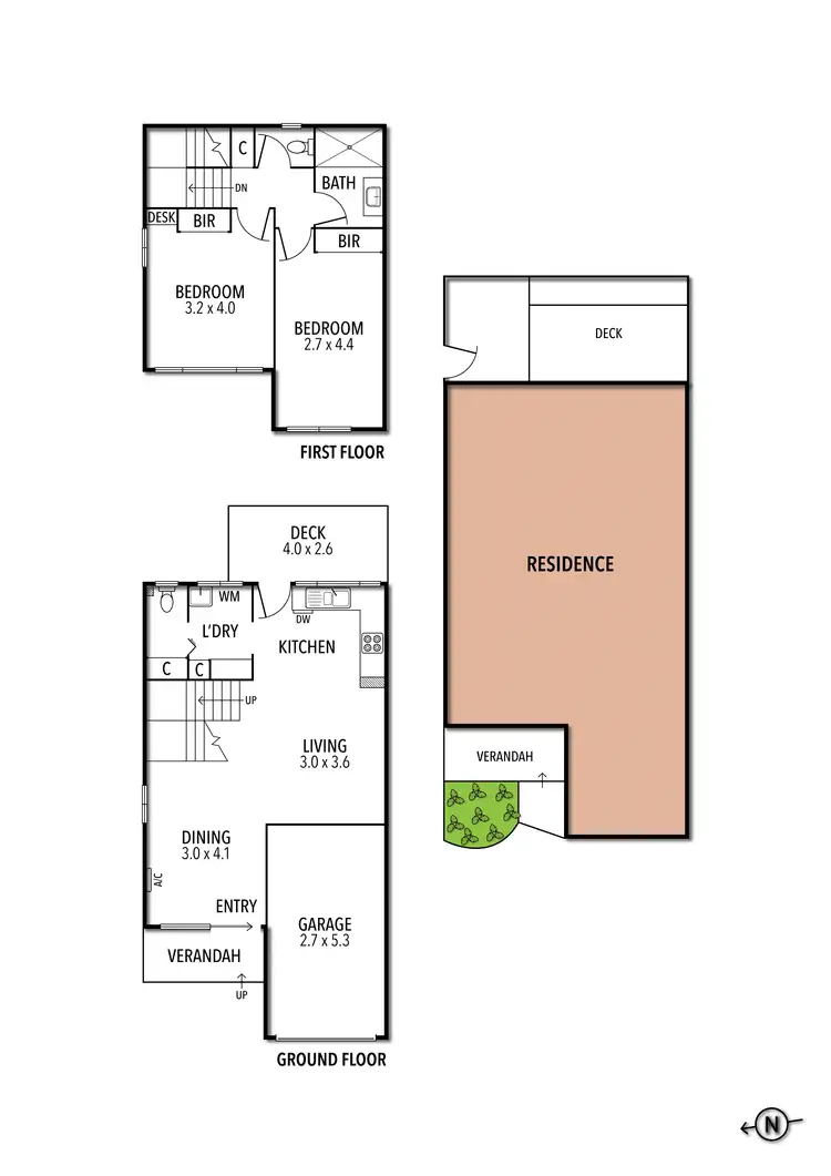 Floorplan of Homely townhouse listing, 1/17 Cumming Street, Brunswick West VIC 3055