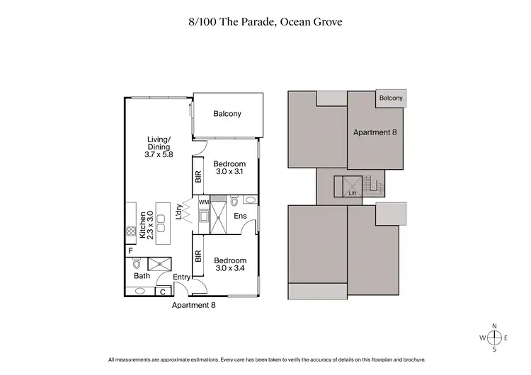Floorplan of Homely apartment listing, 8/100 The Parade, Ocean Grove VIC 3226