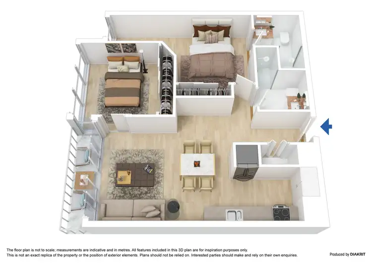 Floorplan of Homely apartment listing, 3208/60 Kavanagh Street, Southbank VIC 3006