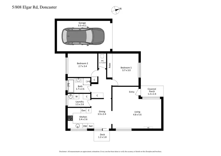 Floorplan of Homely unit listing, 5/808 Elgar Road, Doncaster VIC 3108