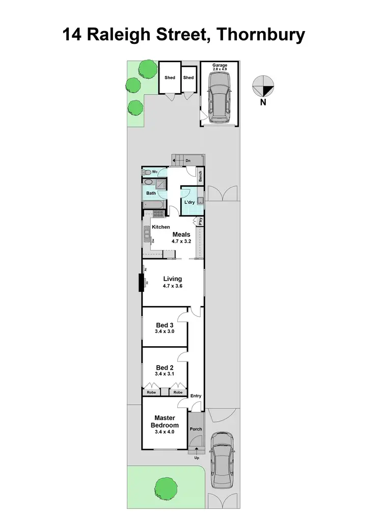 Floorplan of Homely house listing, 14 Raleigh Street, Thornbury VIC 3071