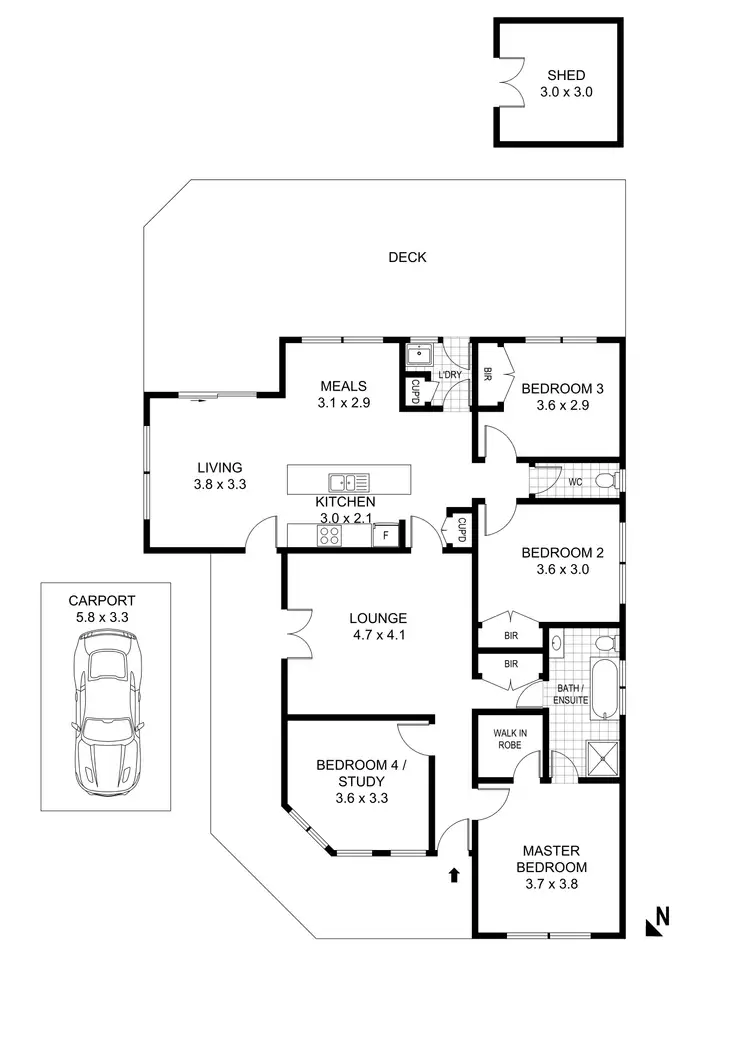 Floorplan of Homely house listing, 1/114 White Street, Kilmore VIC 3764