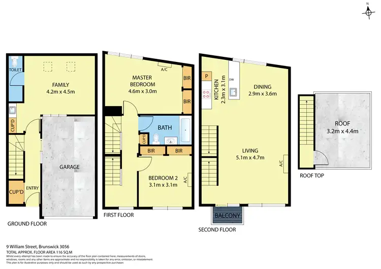 Floorplan of Homely townhouse listing, 9 William Street, Brunswick VIC 3056