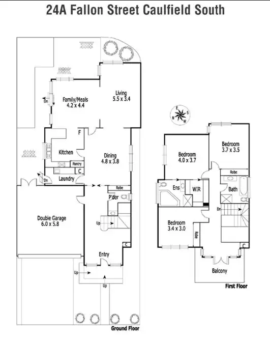 Floorplan of Homely townhouse listing, 24a Fallon Street, Caulfield VIC 3162