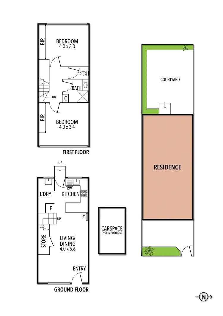 Floorplan of Homely townhouse listing, 4/516-518 Moreland Road, Brunswick West VIC 3055