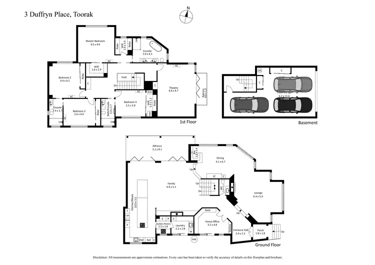 Floorplan of Homely house listing, 3 Duffryn Place, Toorak VIC 3142