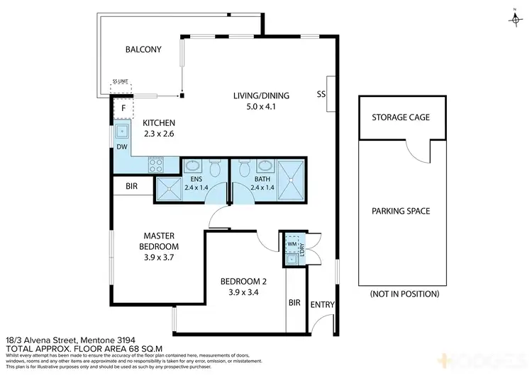 Floorplan of Homely apartment listing, 18/3-5 Alvena Street, Mentone VIC 3194