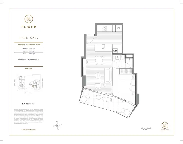 Floorplan of Homely apartment listing, 2405/1 Almeida Crescent, South Yarra VIC 3141